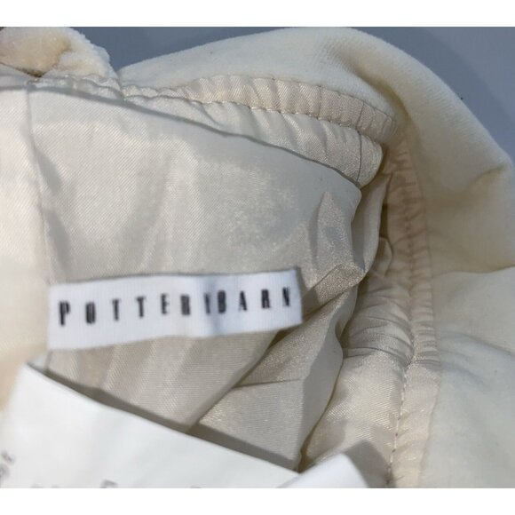 Pottery Barn JL Quilted Velvet Christmas Stocking Holiday Xmas Cream 24 inch - Picture 3 of 11